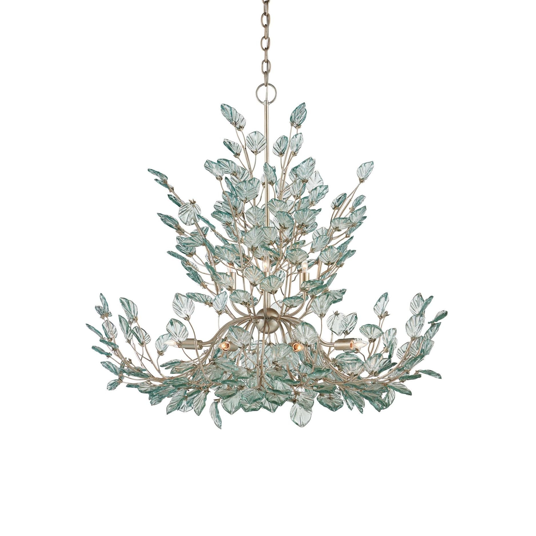 Currey and Company - 9000-1294 - 12 Light Chandelier - Baobab - Clear / Contemporary Silver Leaf / Contemporary Silver