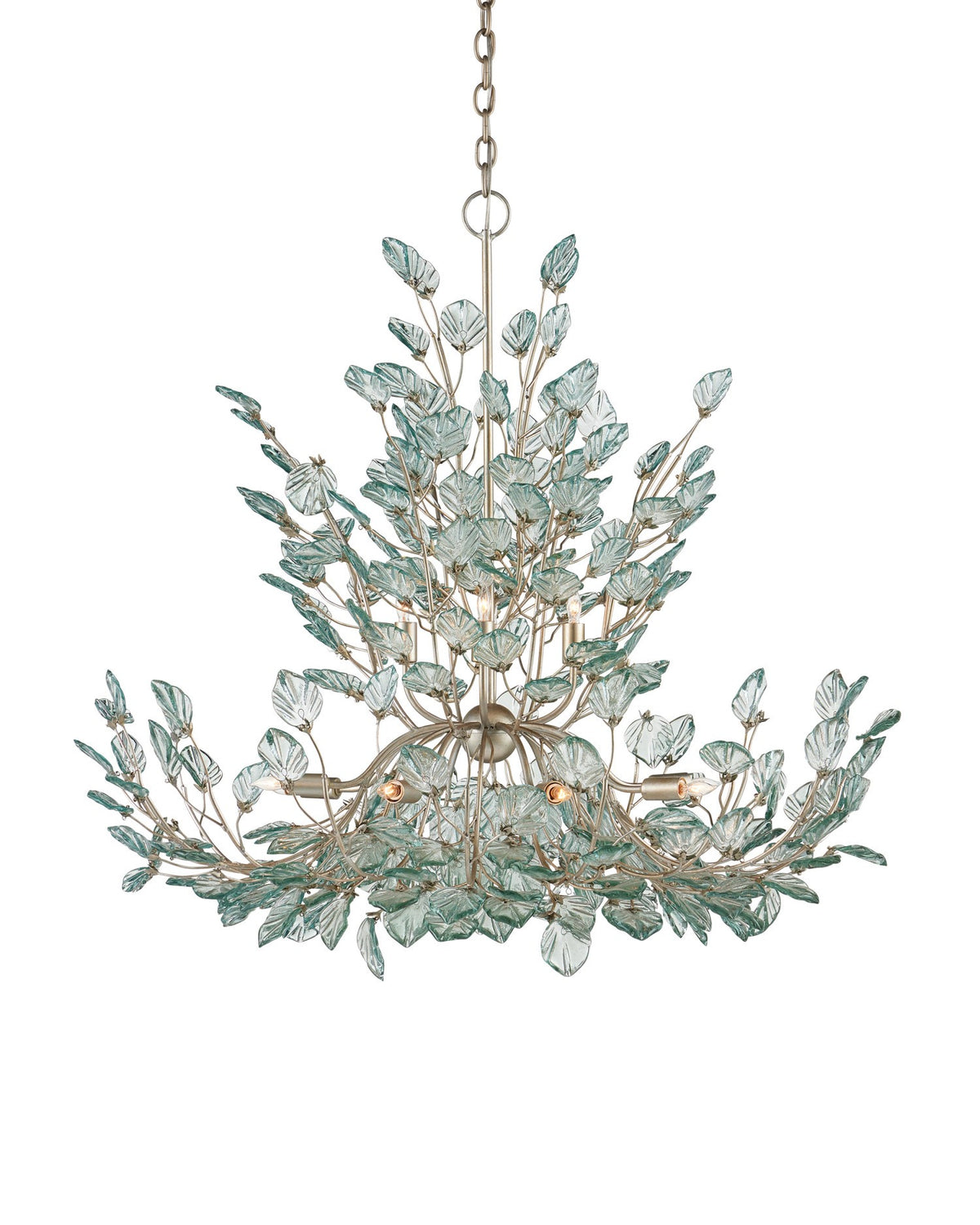 Currey and Company - 9000-1294 - 12 Light Chandelier - Baobab - Clear / Contemporary Silver Leaf / Contemporary Silver