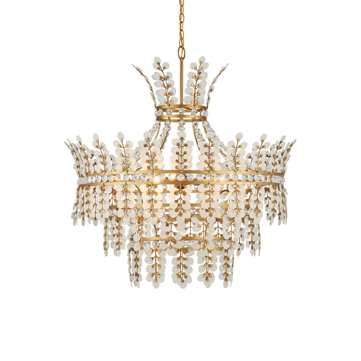 Currey and Company - 9000-1295 - Quatre lumières Suspendu - Bradshaw - Dépoli / Transparent / Laiton