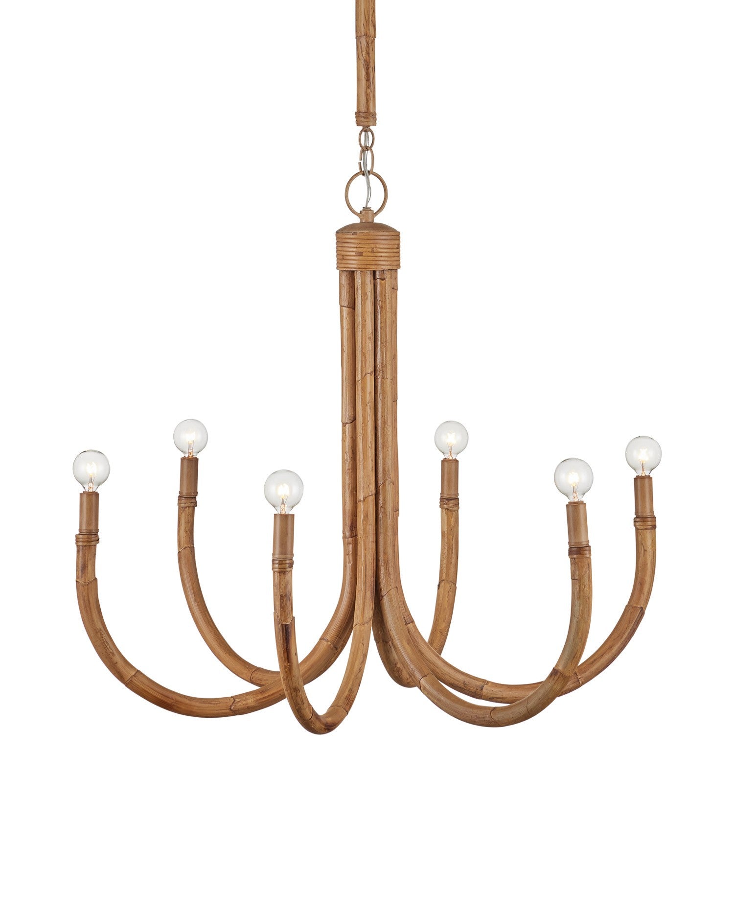 Currey and Company - 9000-1297 - Six Light Chandelier - Samsara - Natural / Saddle Tan