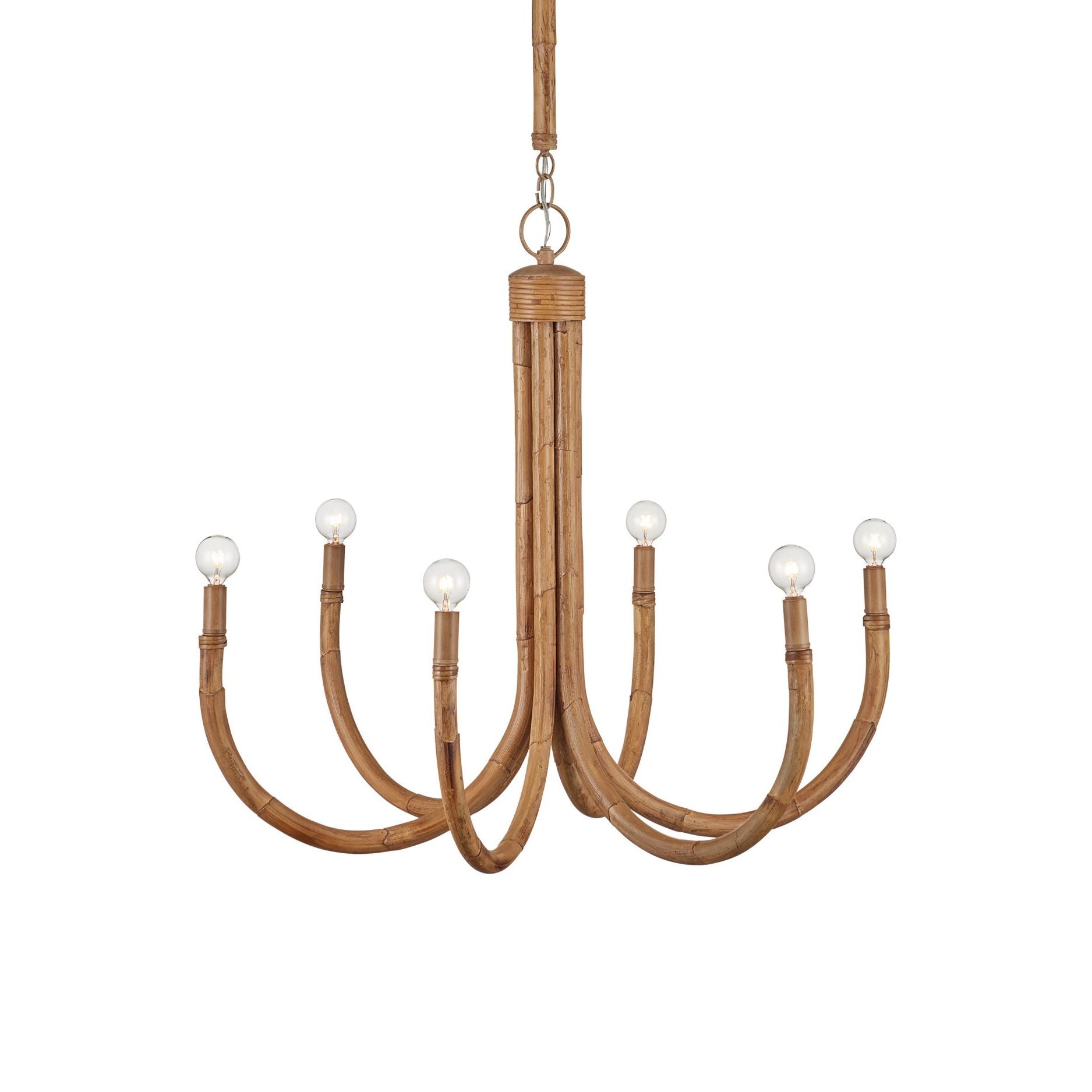 Currey and Company - 9000-1297 - Six Light Chandelier - Samsara - Natural / Saddle Tan