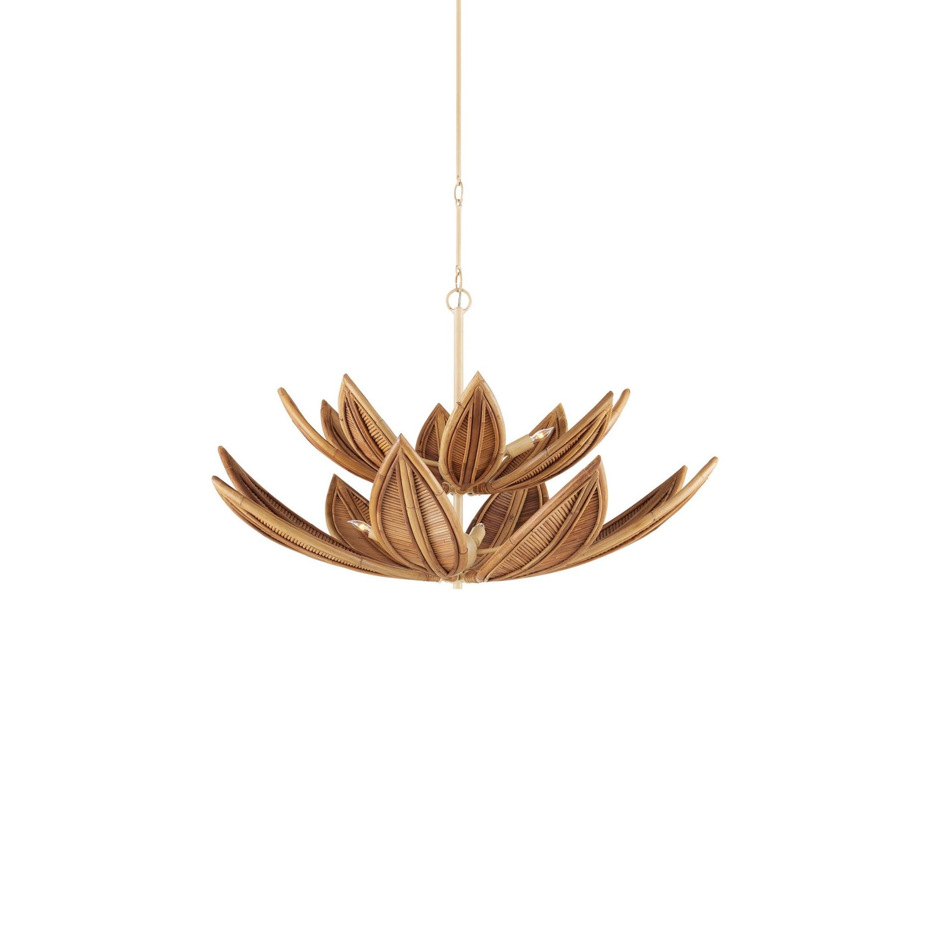Currey and Company - 9000-1298 - Huit Lumières Suspendu - Cubana - Crème naturelle / Coco