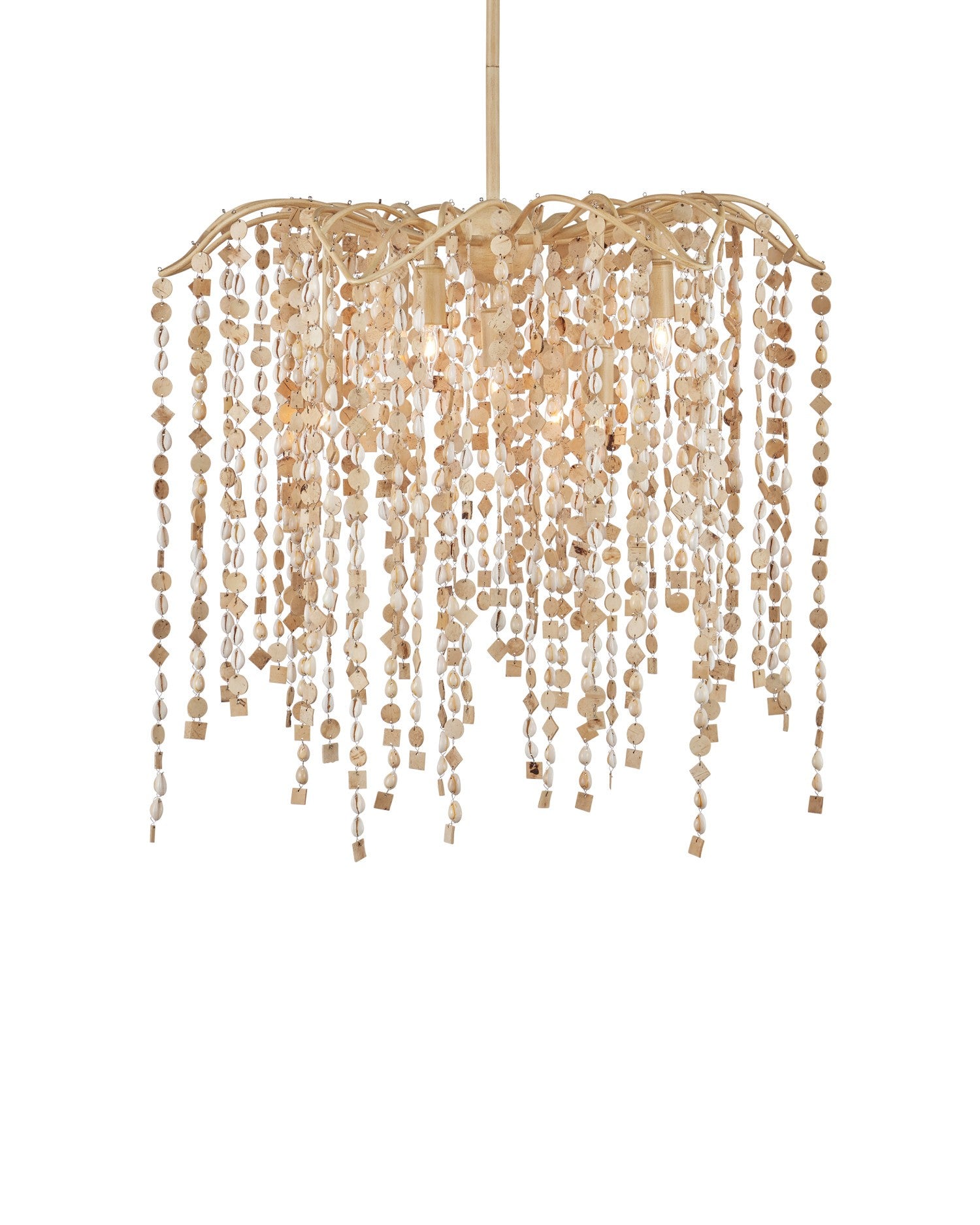 Currey and Company - 9000-1301 - Seven Light Chandelier - Kealia - Natural / Coco Cream