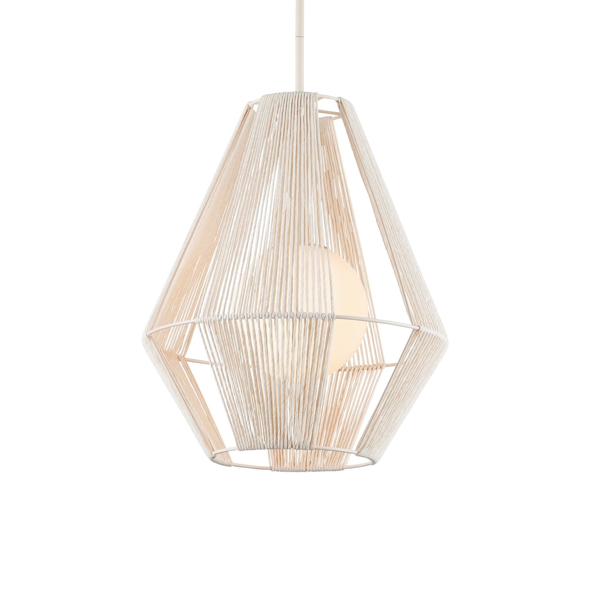 Currey and Company - 9000-1304 - Une lumière Suspension - Fraxel Suspension - Blanc / Blanc givré / Vanille