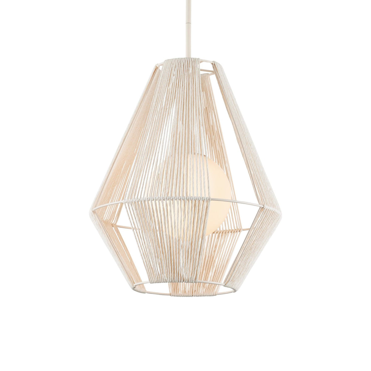 Currey and Company - 9000-1304 - One Light Pendant - Fraxel Pendant - White / Frosted White / Vanilla
