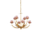 Currey and Company - 9000-1306 - Huit Lumières Suspendu - Marilee - Feuille rose / or hollandais