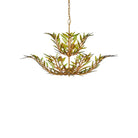 Currey and Company - 9000-1310 - 11 Lumière Suspendu - Babylone - Vert / Feuille d'or contemporaine / Or contemporain