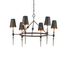 Currey and Company - 9000-1311 - Six Lumières Suspendu - Anselme - Bronze vert / Or contemporain