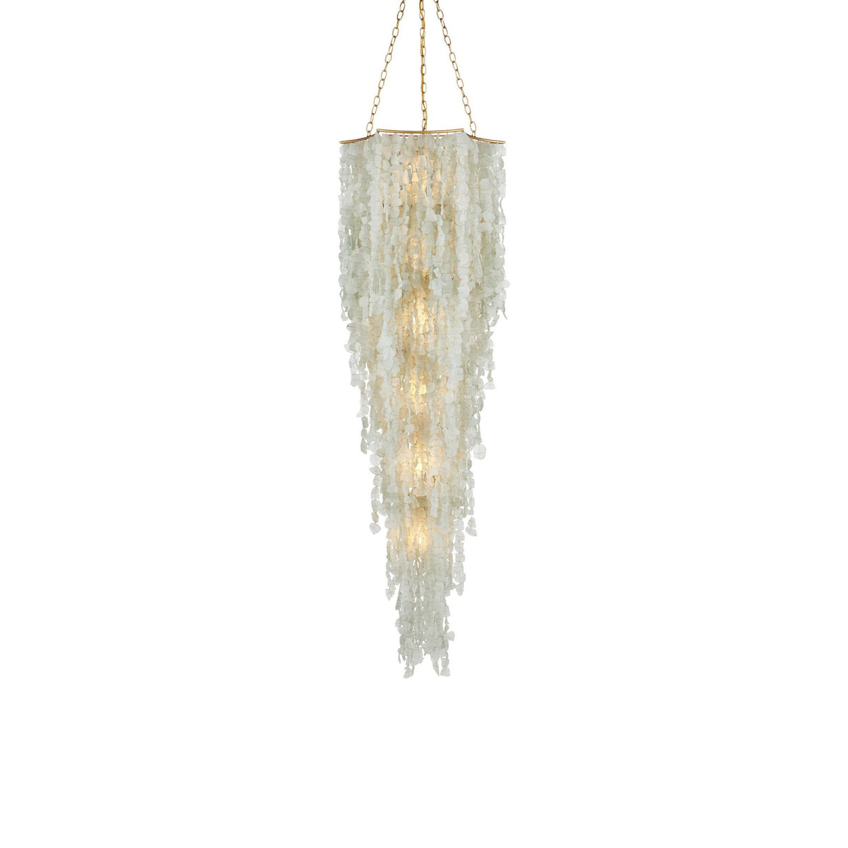 Currey and Company - 9000-1319 - Six Light Chandelier - Verre de Mer - Seaglass / Contemporary Gold