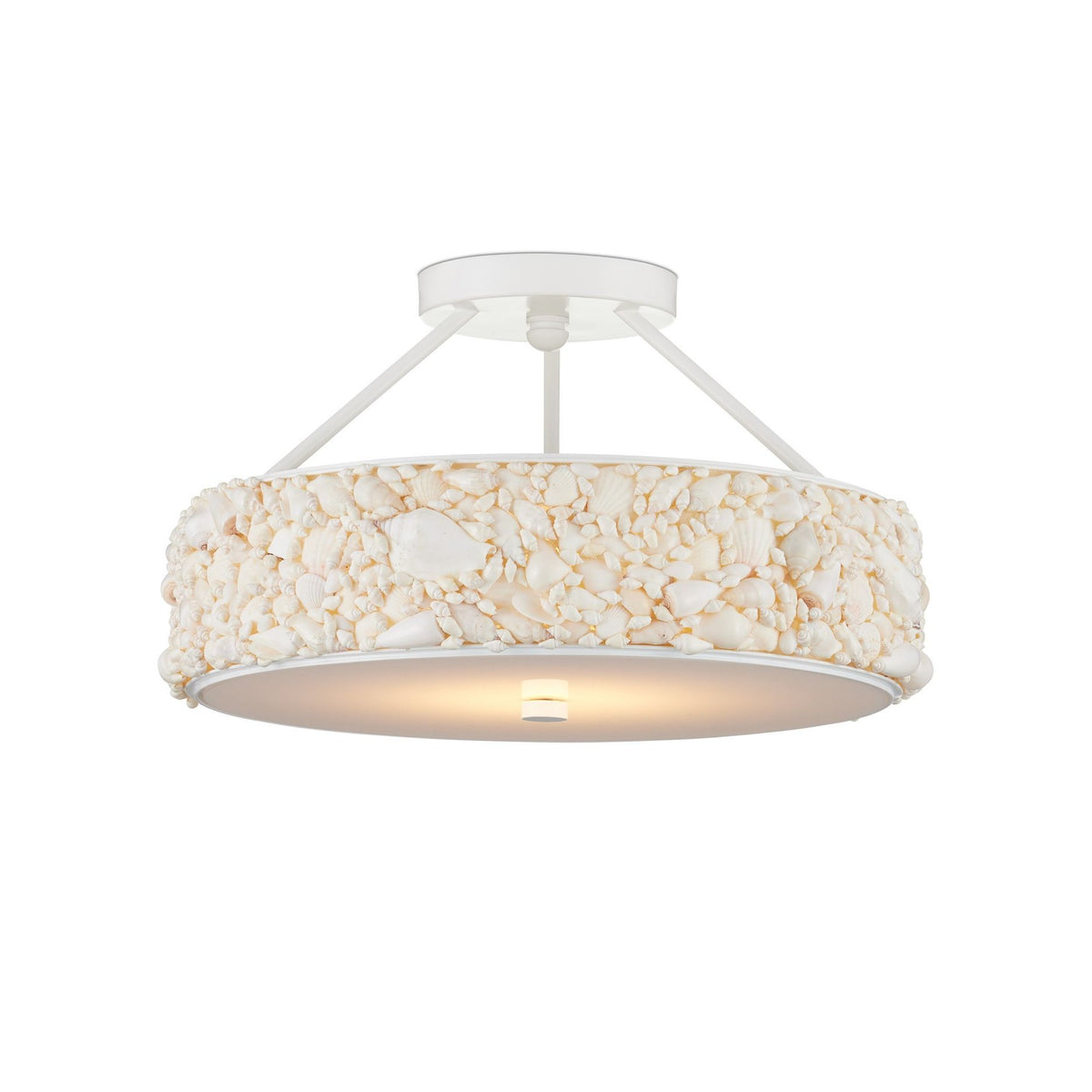 Currey and Company - 9000-1324 - LED Semi-Flush Mount - Turbinella - Natural / Sugar White / White