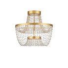 Currey and Company - 9000-1327 - LED Semi-Flush Mount - Mademoiselle - Clear / Contemporary Gold Leaf / Contemporary Gold