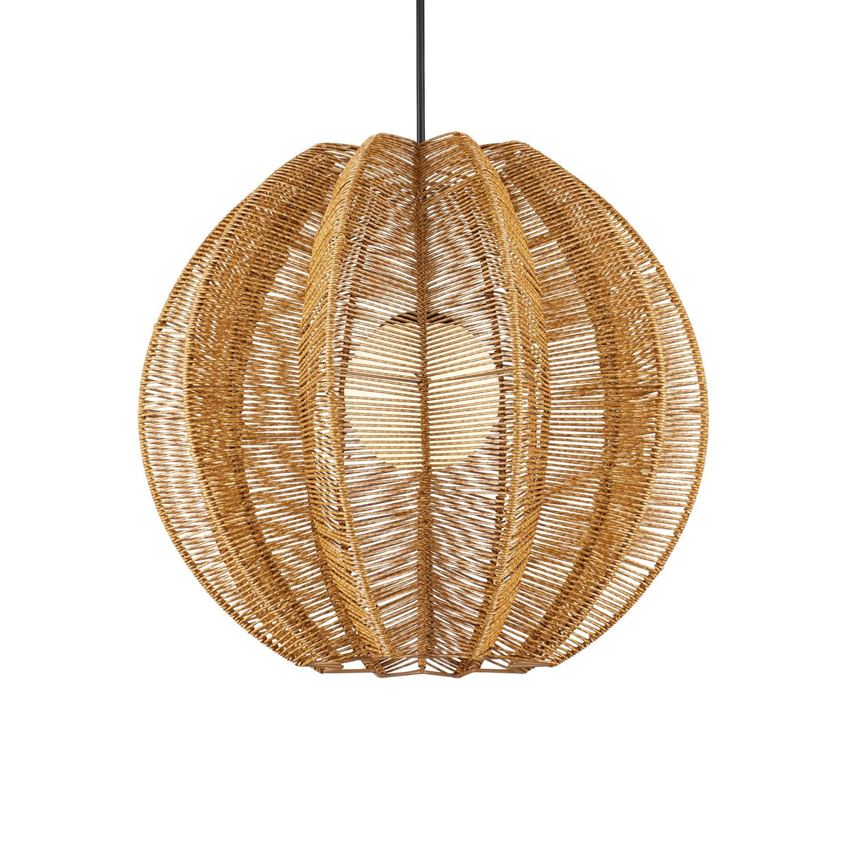 Currey and Company - 9500-0019 - Une lumière Suspension - Barbarie - Naturel / Noir / Blanc givré