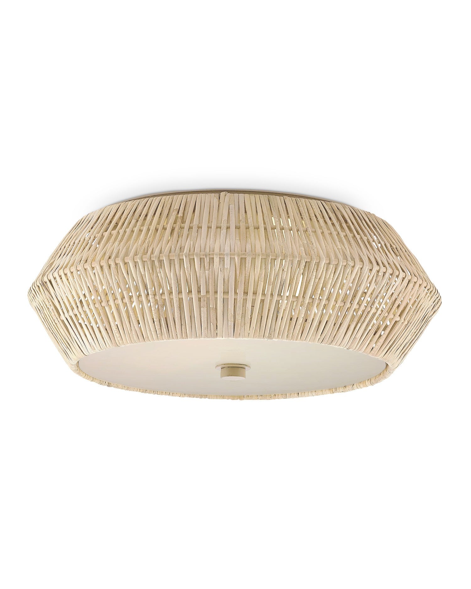Currey and Company - 9999-0078 - Two Light Flush Mount - Antibes - Bleached Natural / Snow White / White