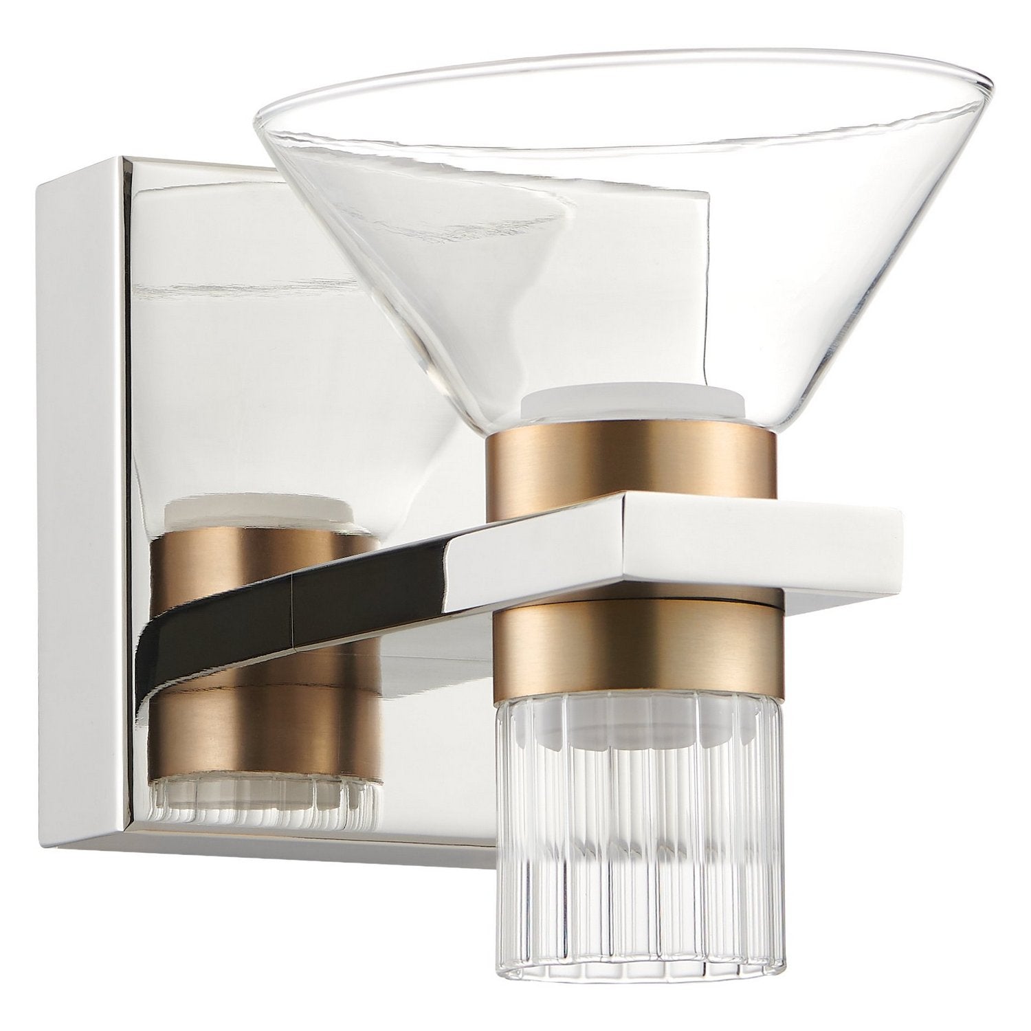 Luminaire LED Thesis Lighting 207687A Blake, finition nickel poli et or champagne
