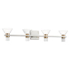 Luminaire LED Thesis Lighting 207691A Blake pour coiffeuse, finition nickel poli et or champagne