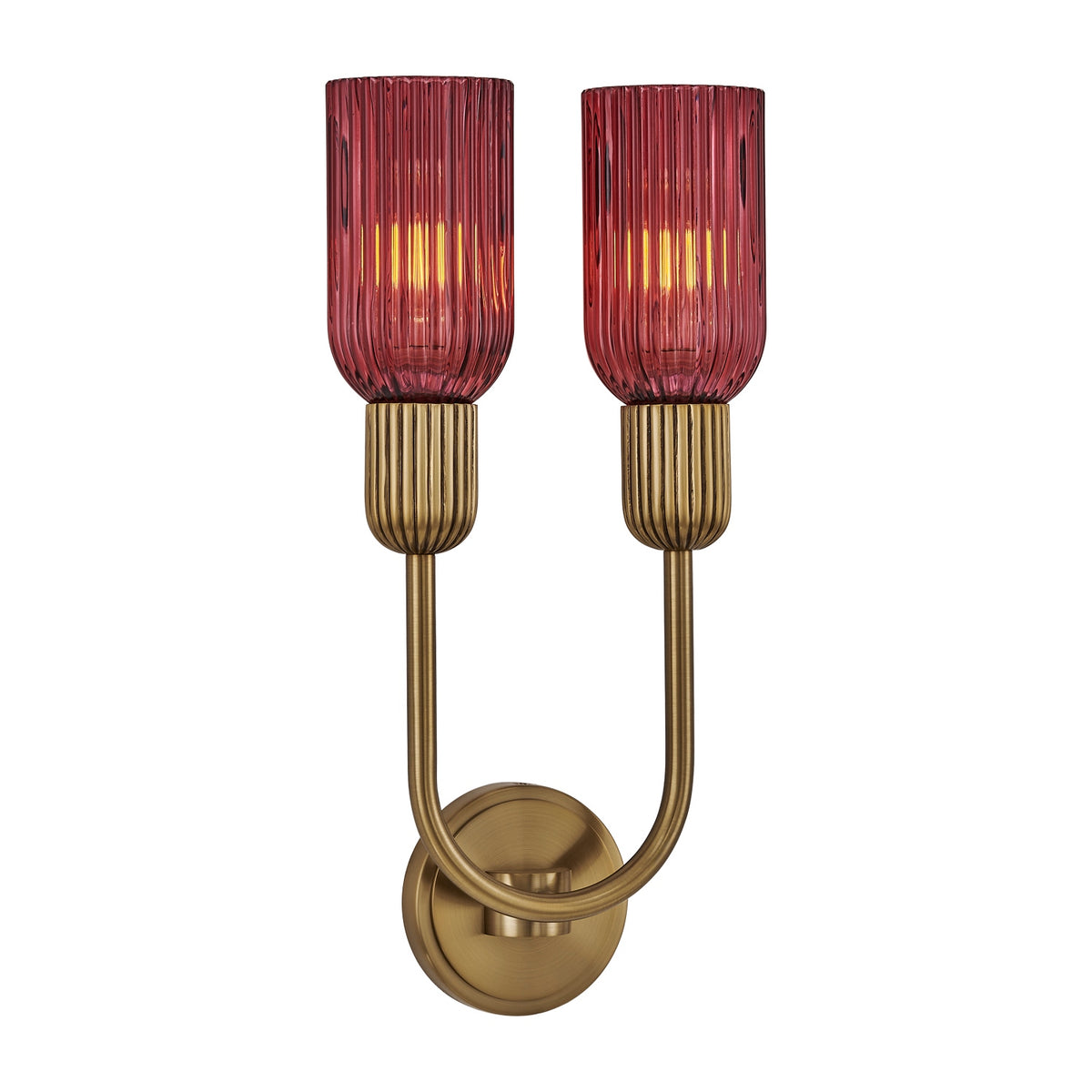 Kalco - 519621STB/MGNT - Two Light Wall Sconce - Verde - Satin Brass