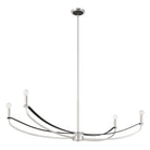 Thesis Lighting 207889A Sussex Linear Chandelier in Polished Nickel, Black