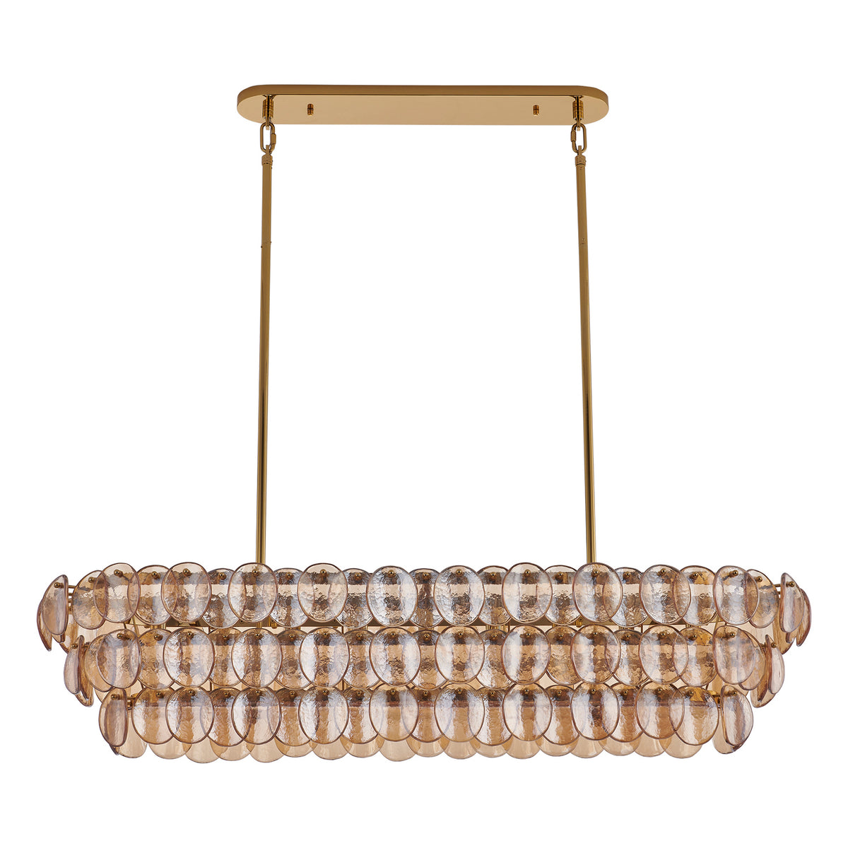Kalco - 524661PWB - Nine Light Linear Pendant - Uroko - Polished Winter Brass