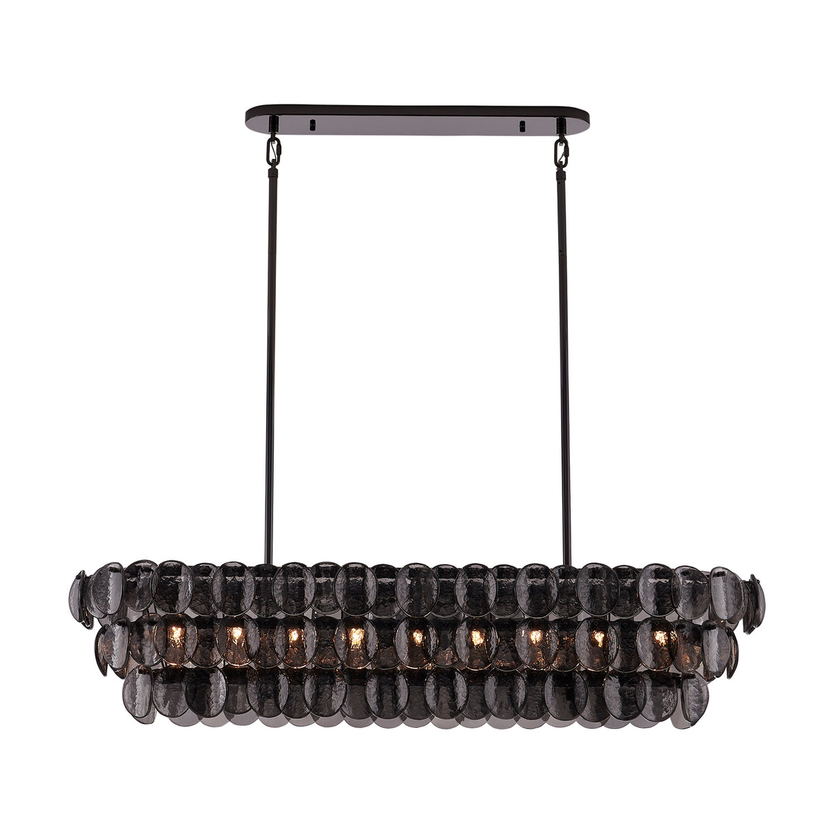 Kalco - 524661BN - Nine Light Linear Pendant - Uroko - Black Nickel