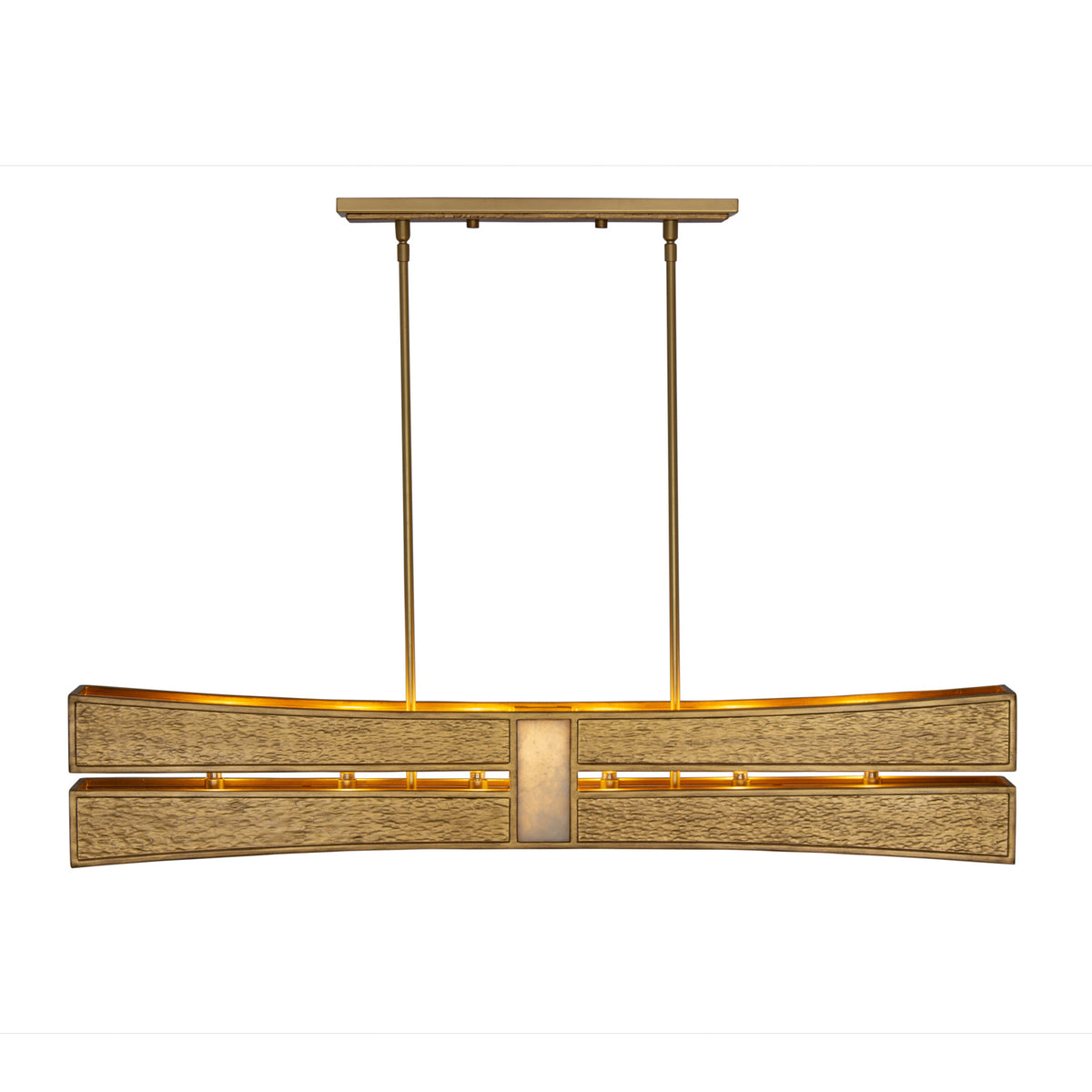 Kalco - 528461RBG - Six lampes linéaires Suspension - Dos - Or rustique et or brossé