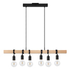 Eglo Canada - 204679A - Six lampes linéaires Suspension - Kingswood - Bois et Noir