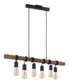Eglo Canada - 204243A - Six lumières Suspension - Violon - Noir, Brun foncé