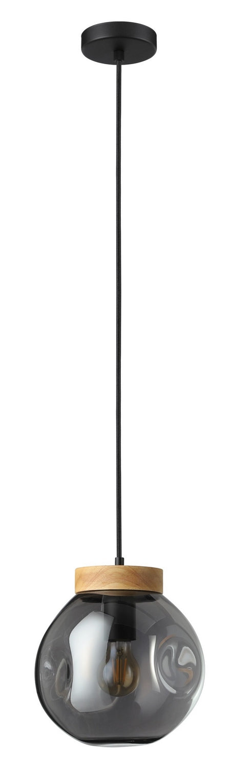 Eglo Canada - 206613A - One Light Pendant - Magacela - Black & Light Wood
