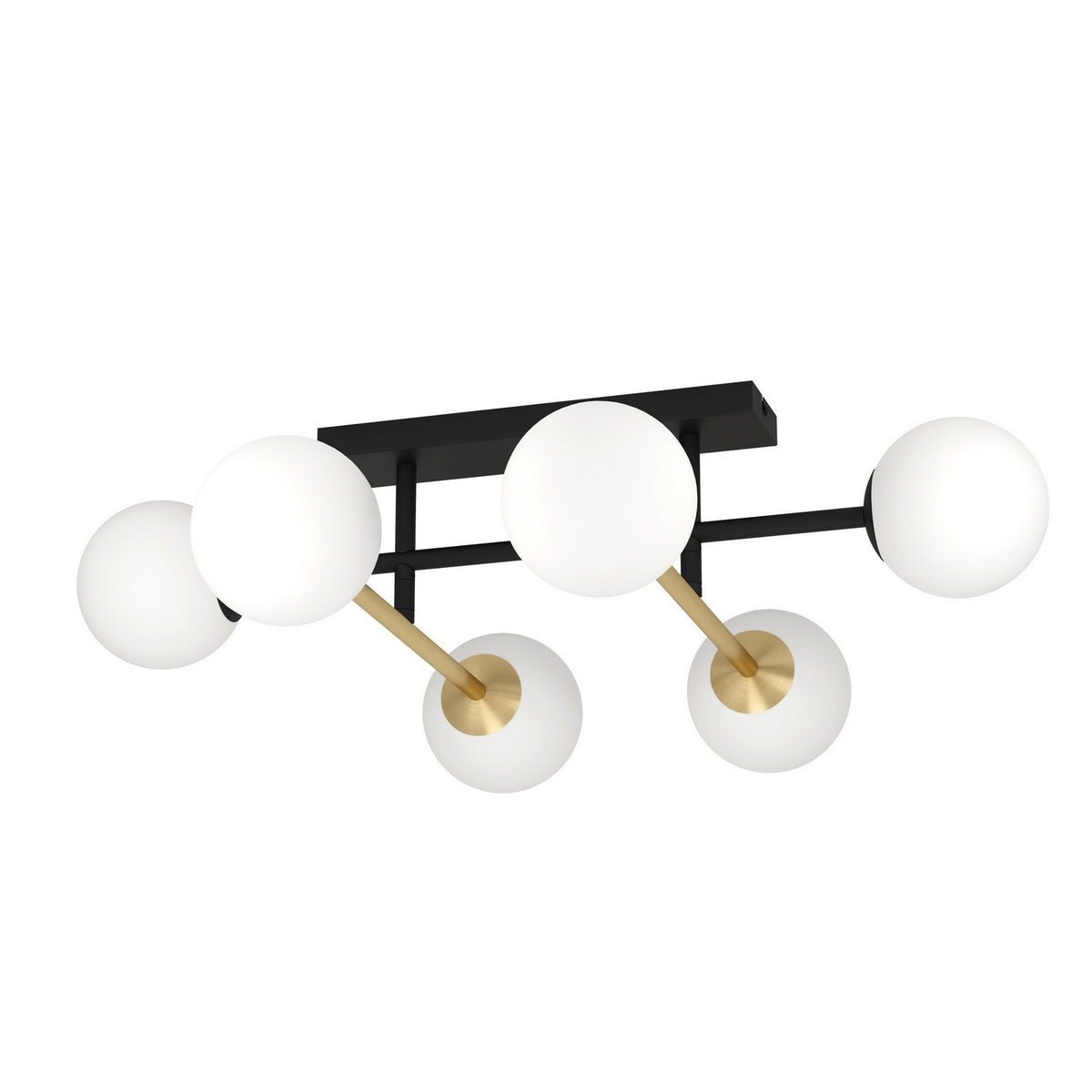 Eglo Canada - 390176A - Six Light Ceiling Mount - Paz - Black / Brushed Gold
