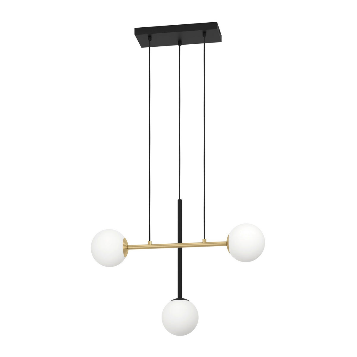 Eglo Canada - 390177A - Three Light Linear Pendant - Paz - Black / Brushed Gold