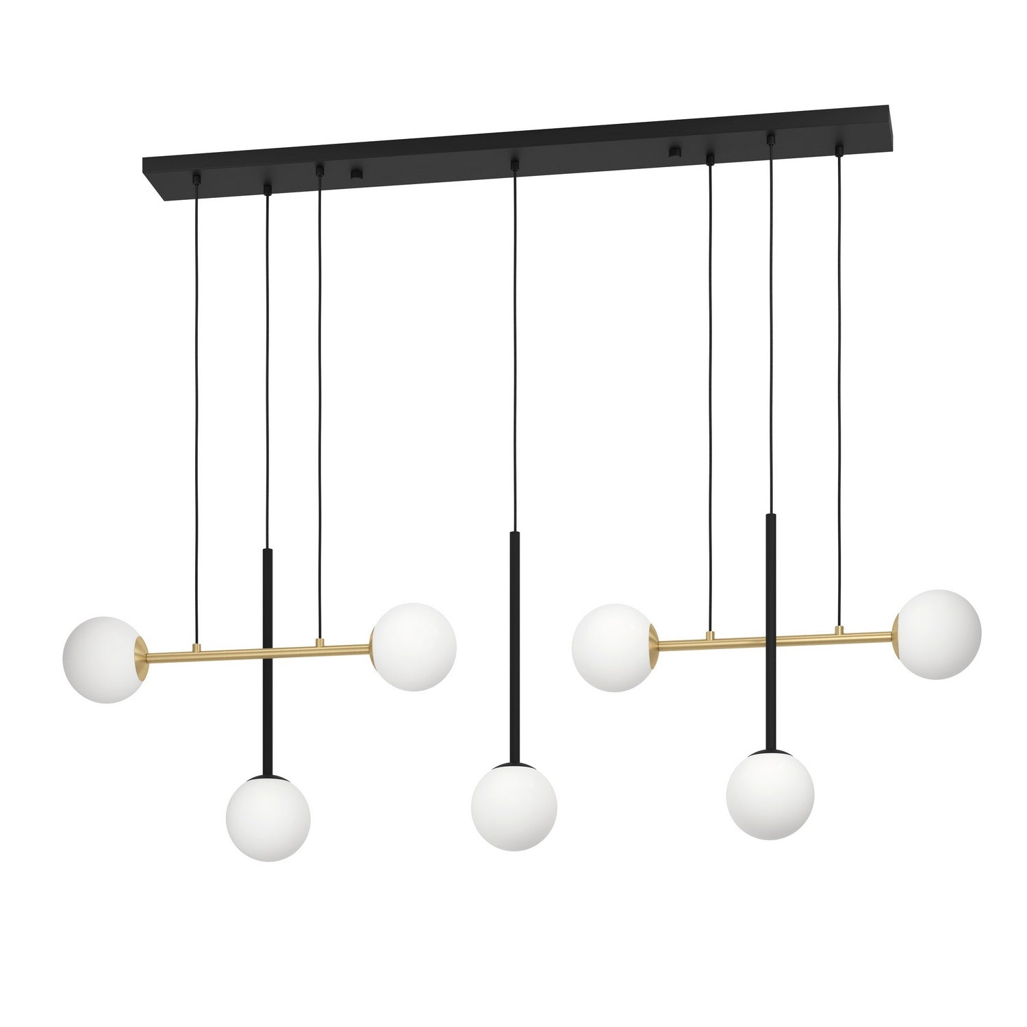 Eglo Canada - 390178A - Seven Light Linear Pendant - Paz - Black / Brushed Gold