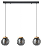 Eglo Canada - 390318A - Three Light Linear Pendant - Magacela - Black & Light Wood