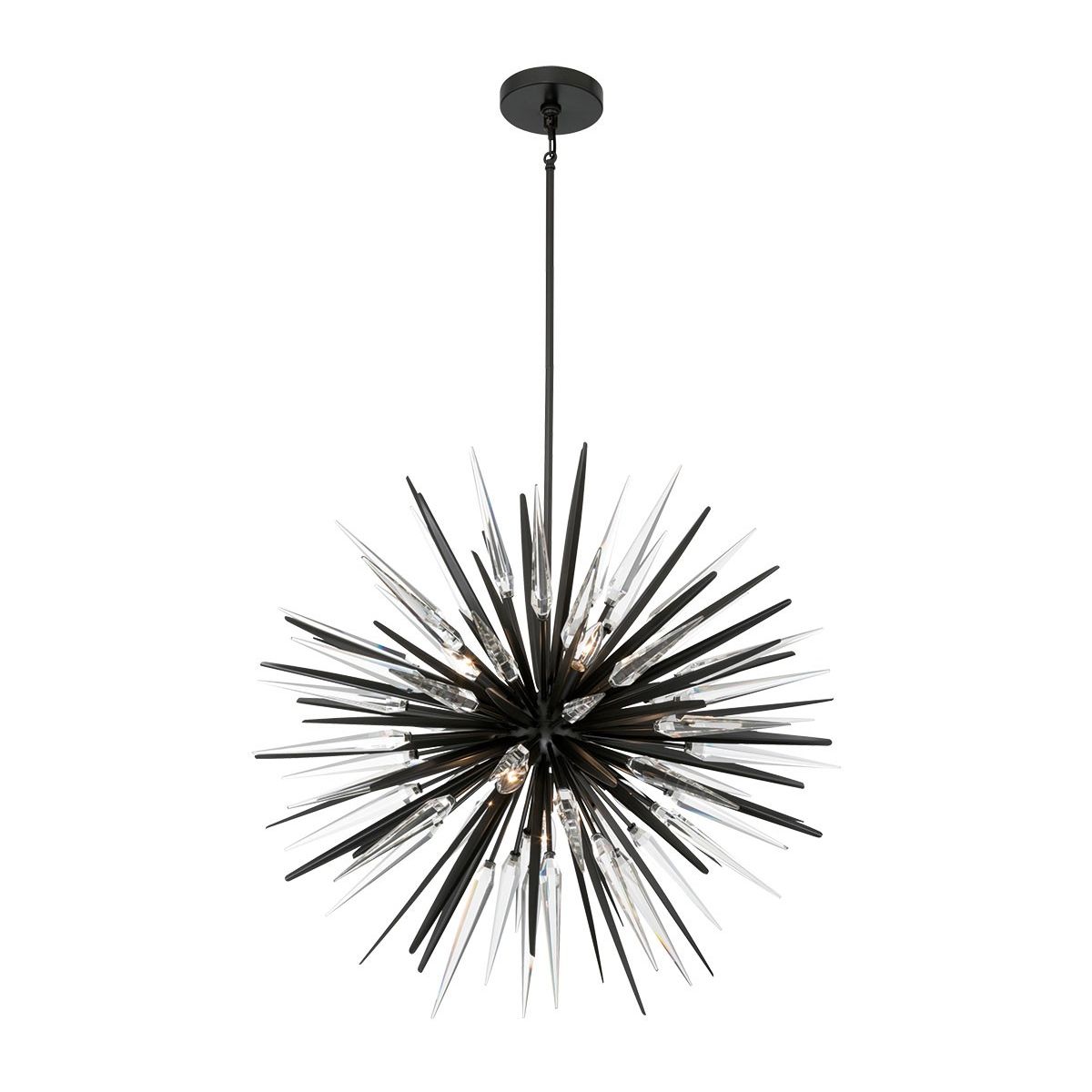 Lib & Co. Canada - 12430-06 - Seven Light Chandelier - Pragma - Metallic black