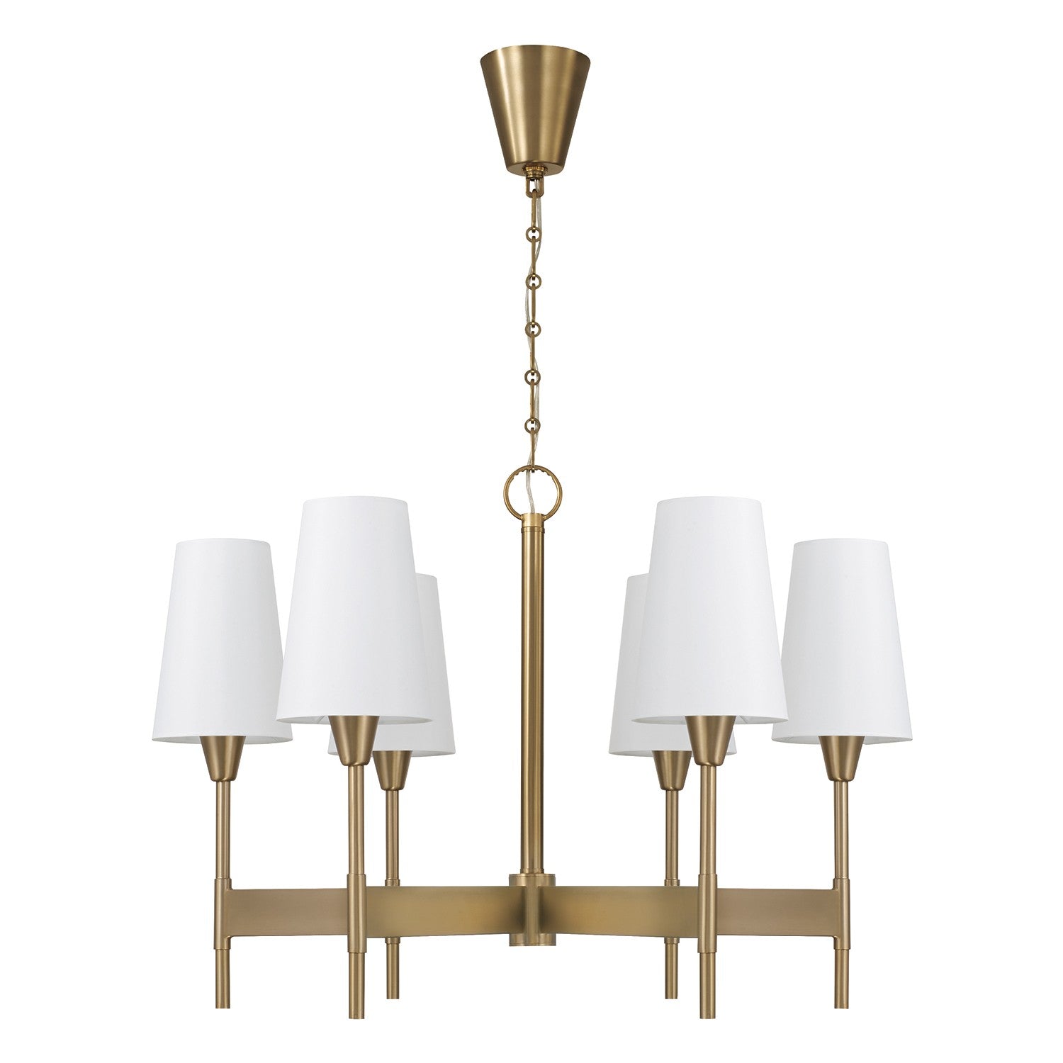 Éclairage Capital - 460861AD-718 - Six lampes Suspendu - Leland - Laiton vieilli