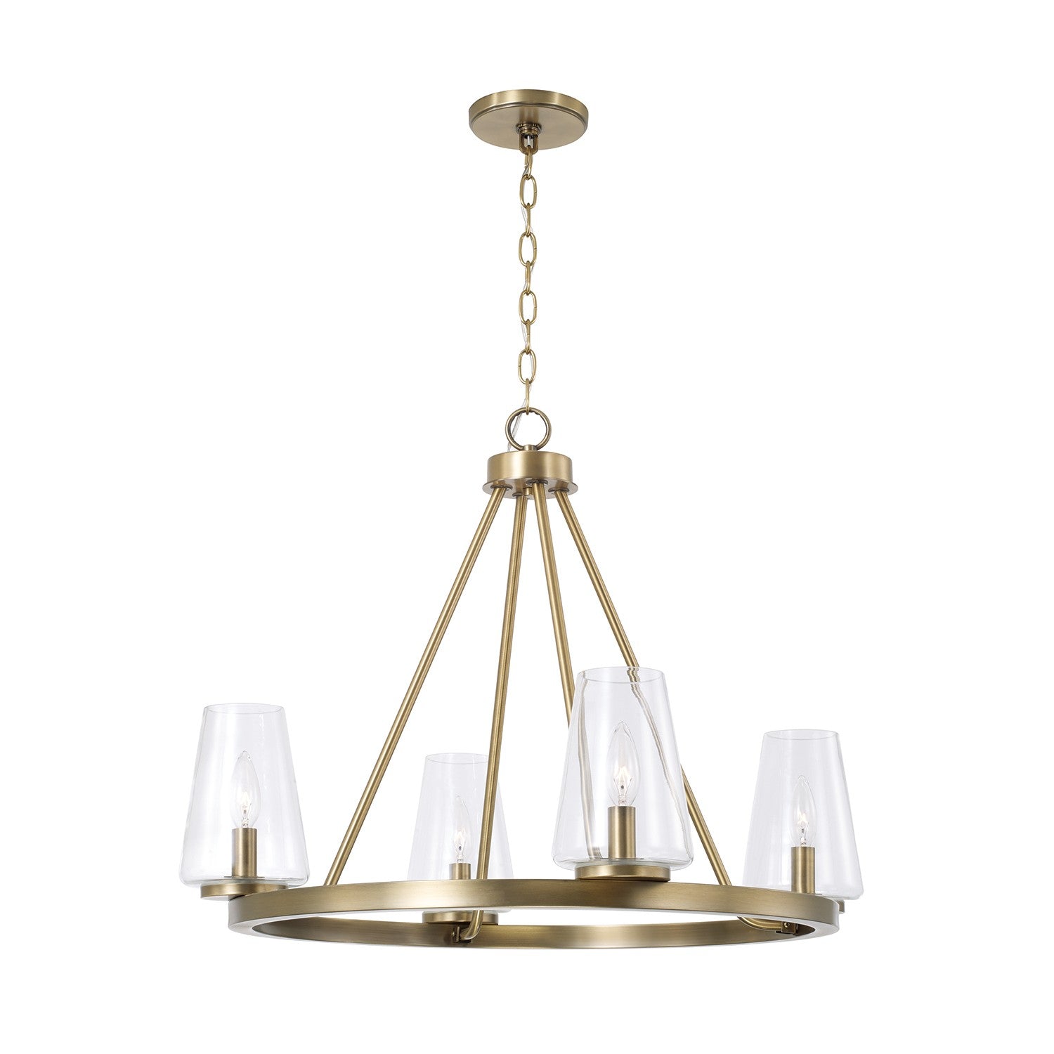 Capital Lighting - 461941AD-662 - Four Light Chandelier - Aaron - Aged Brass