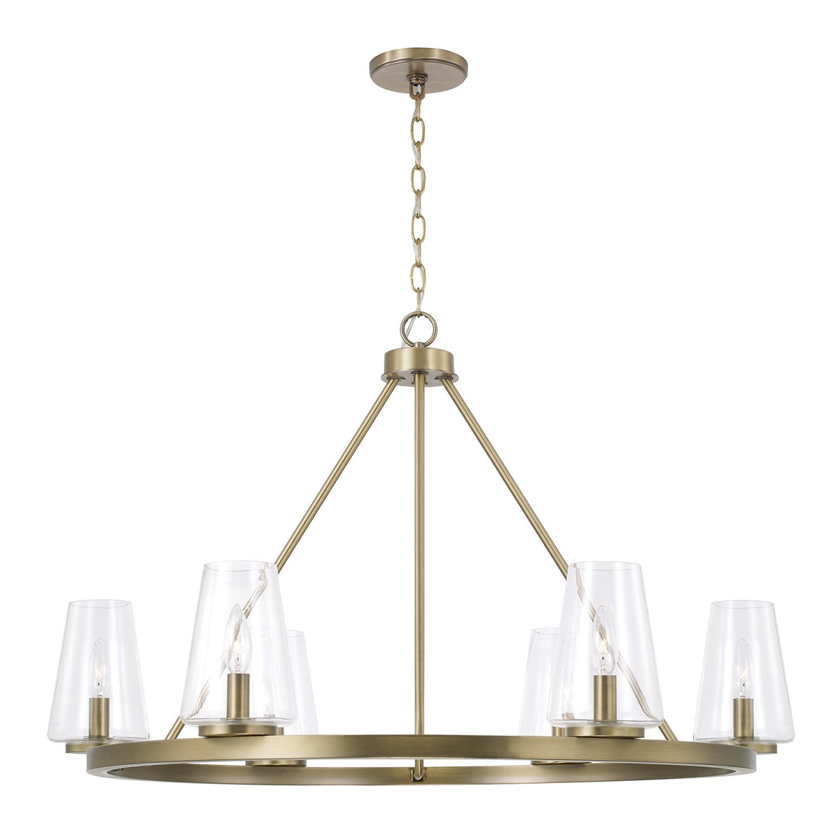 Capital Lighting - 461961AD-662 - Six Light Chandelier - Aaron - Aged Brass