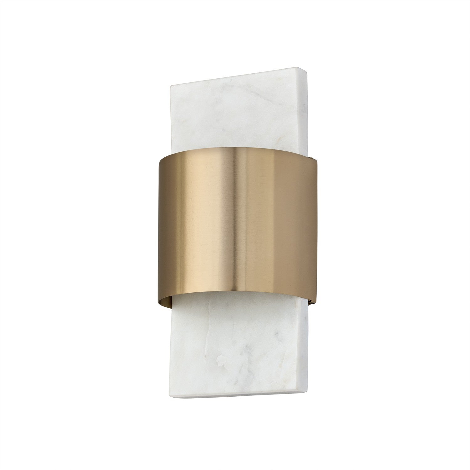 Éclairage Capital - 660111WMB - LED Murale - Sidney - Marbre blanc et laiton mat