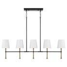 Éclairage Capital - 860751MBG-717 - Îlot lumineux à cinq lampes Suspension - Hollis - Noir mat avec finitions or martelé