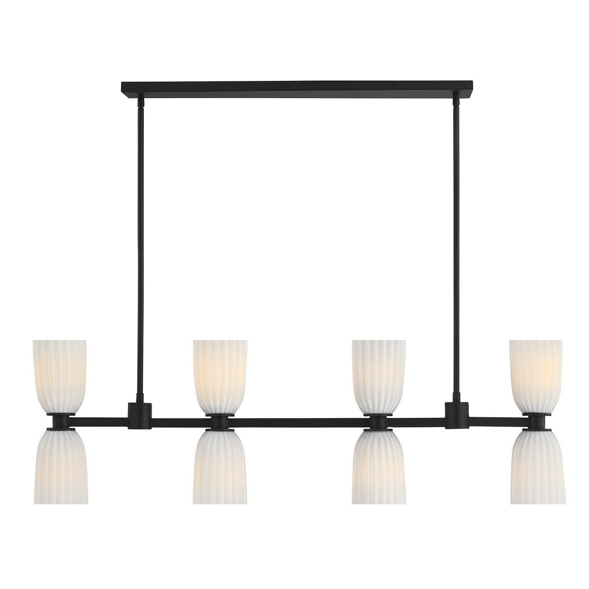 Savoy House - 1-1249-8-89 - Eight Light Linear Chandelier - Baldwin - Matte Black
