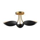 Éclairage Maxim 10823BKNAB Maris Semi Plafonnier en noir/naturel Laiton vieilli