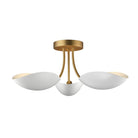 Éclairage Maxim 10823WTNAB Maris Semi Plafonnier en blanc/naturel Laiton vieilli