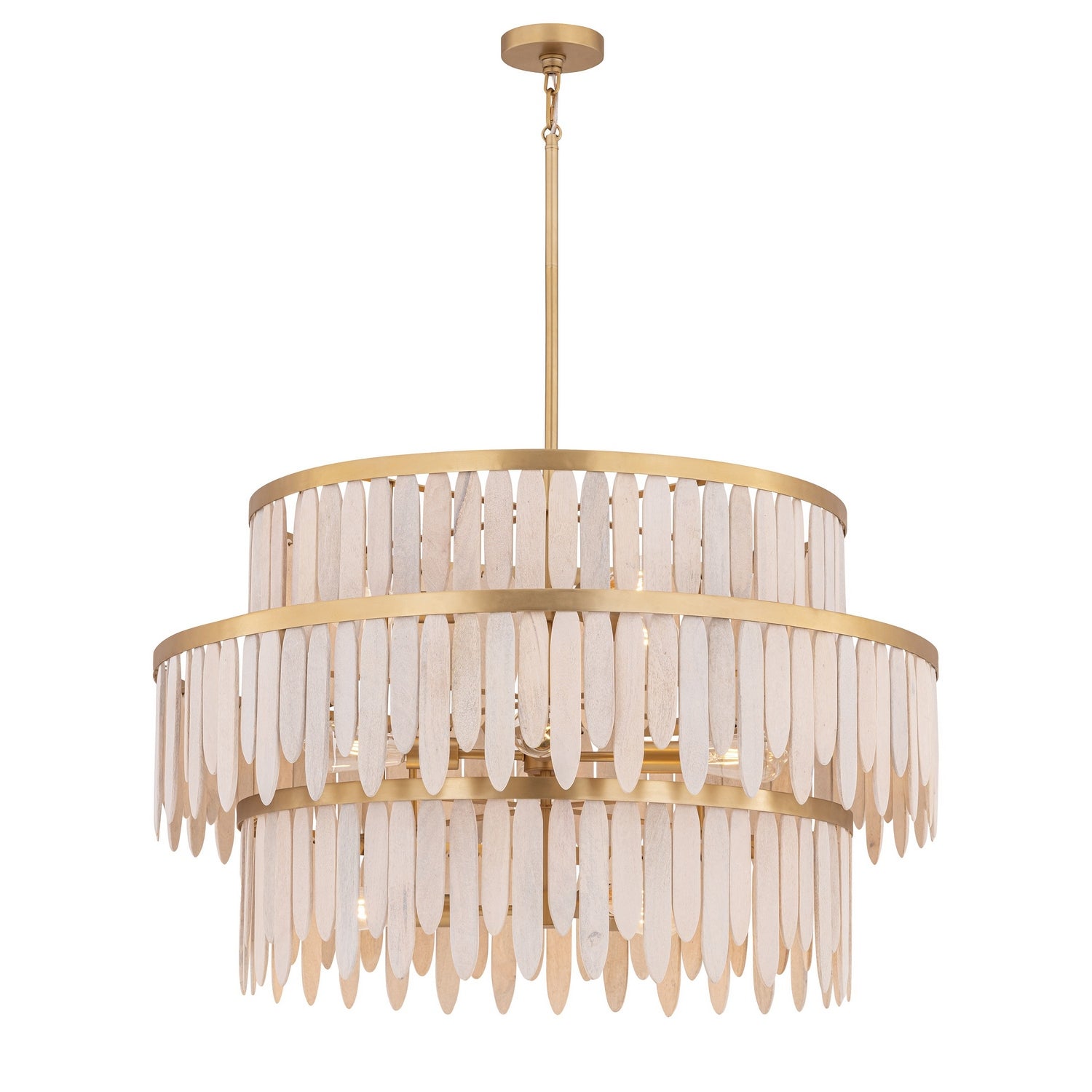 Maxim Lighting 22514WWTNAB Marimba Chandelier in Natural Aged Brass