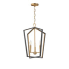 Éclairage Maxim 28613BKNAB Melrose Suspension en noir/naturel Laiton vieilli