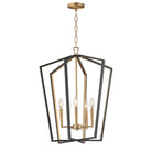 Éclairage Maxim 28615BKNAB Melrose Suspension en noir/naturel Laiton vieilli