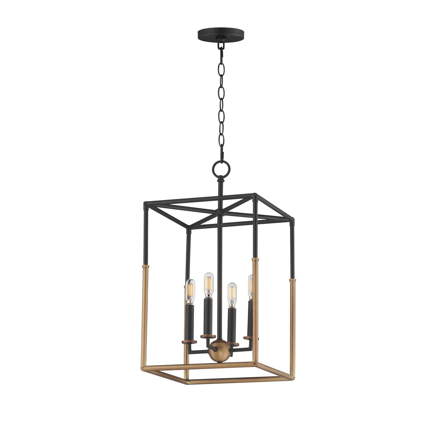 Éclairage Maxim 28624BKWBR SoHo Suspension en laiton noir/patiné