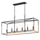 Éclairage Maxim 28626BKWBR SoHo Linéaire Suspension en laiton noir/patiné