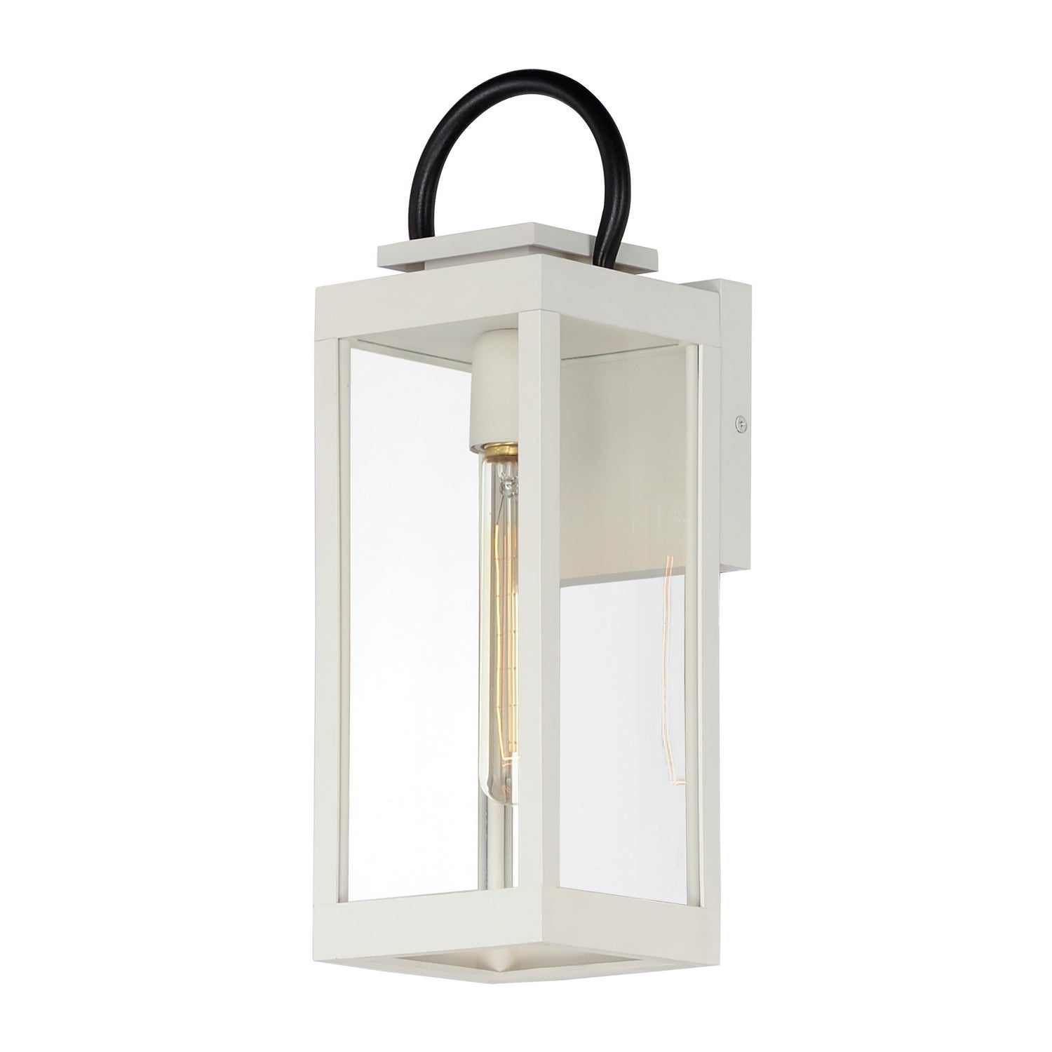 Maxim Lighting 30914CLWTBK Nassau Vivex Outdoor Wall Lantern in White / Black