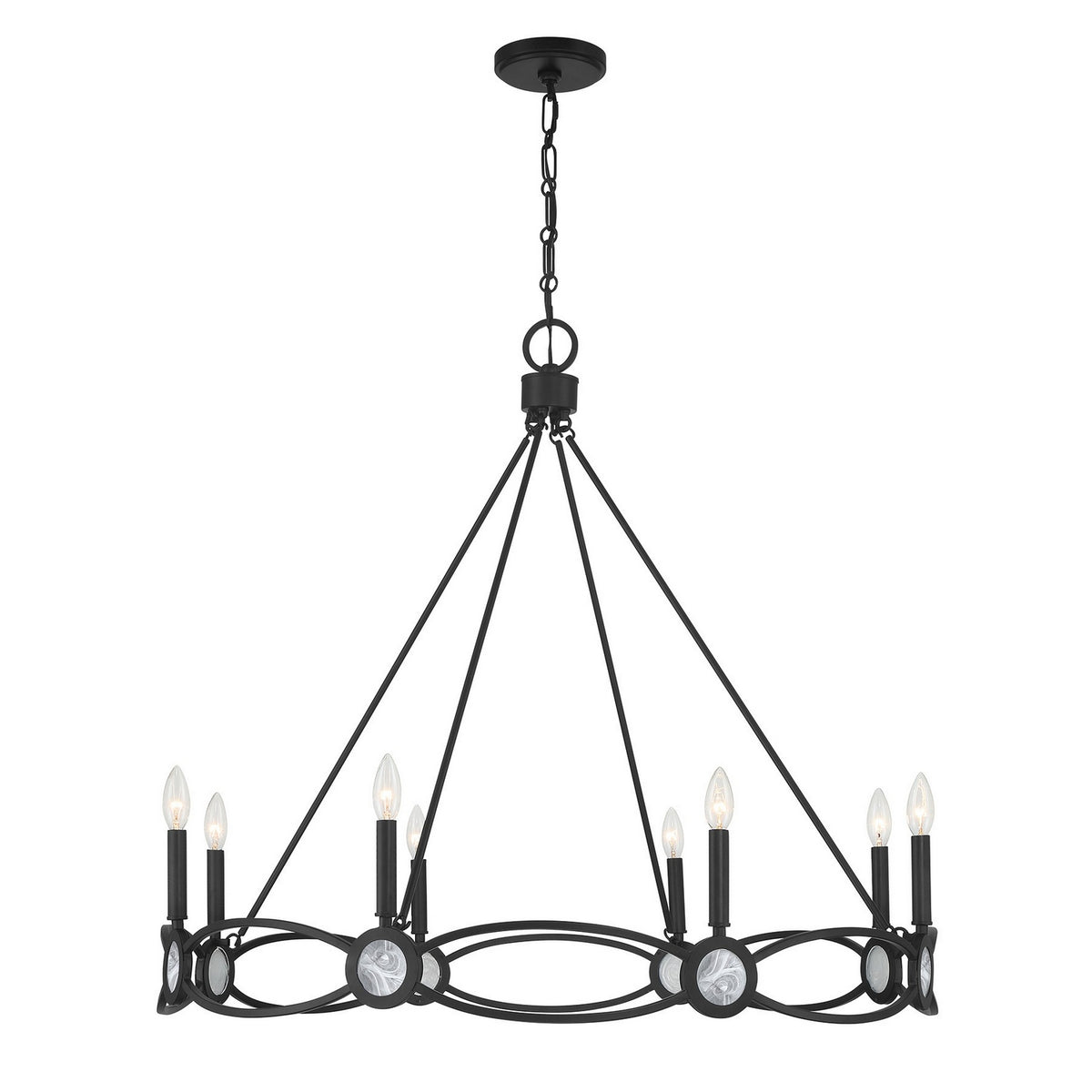 Savoy House - 1-4102-8-89 - Huit Lumières Suspendu - Minette - Noir mat