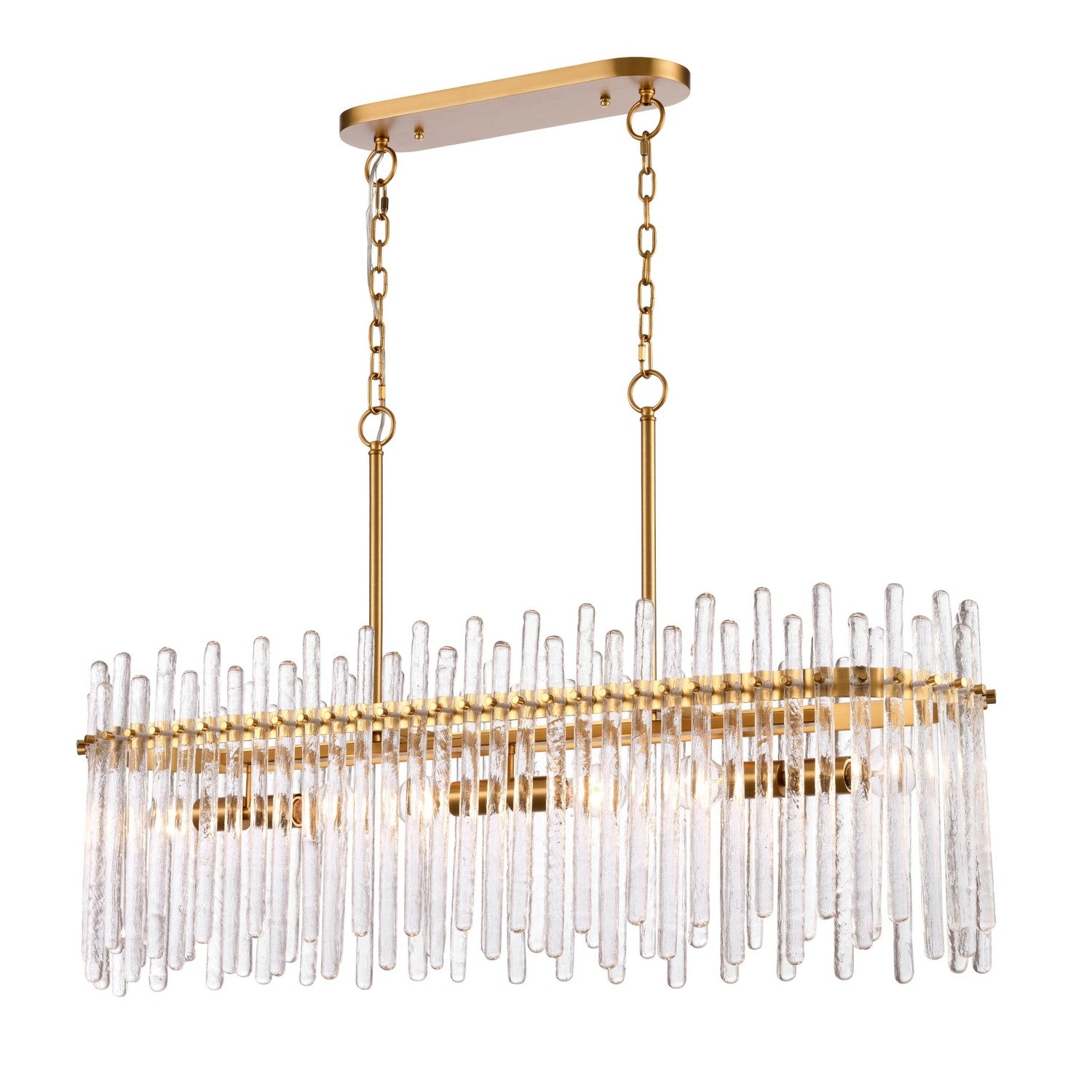 Arabela Lighting - 85099-6 - Six Light Linear Chandelier - Icicles - Satin Brass