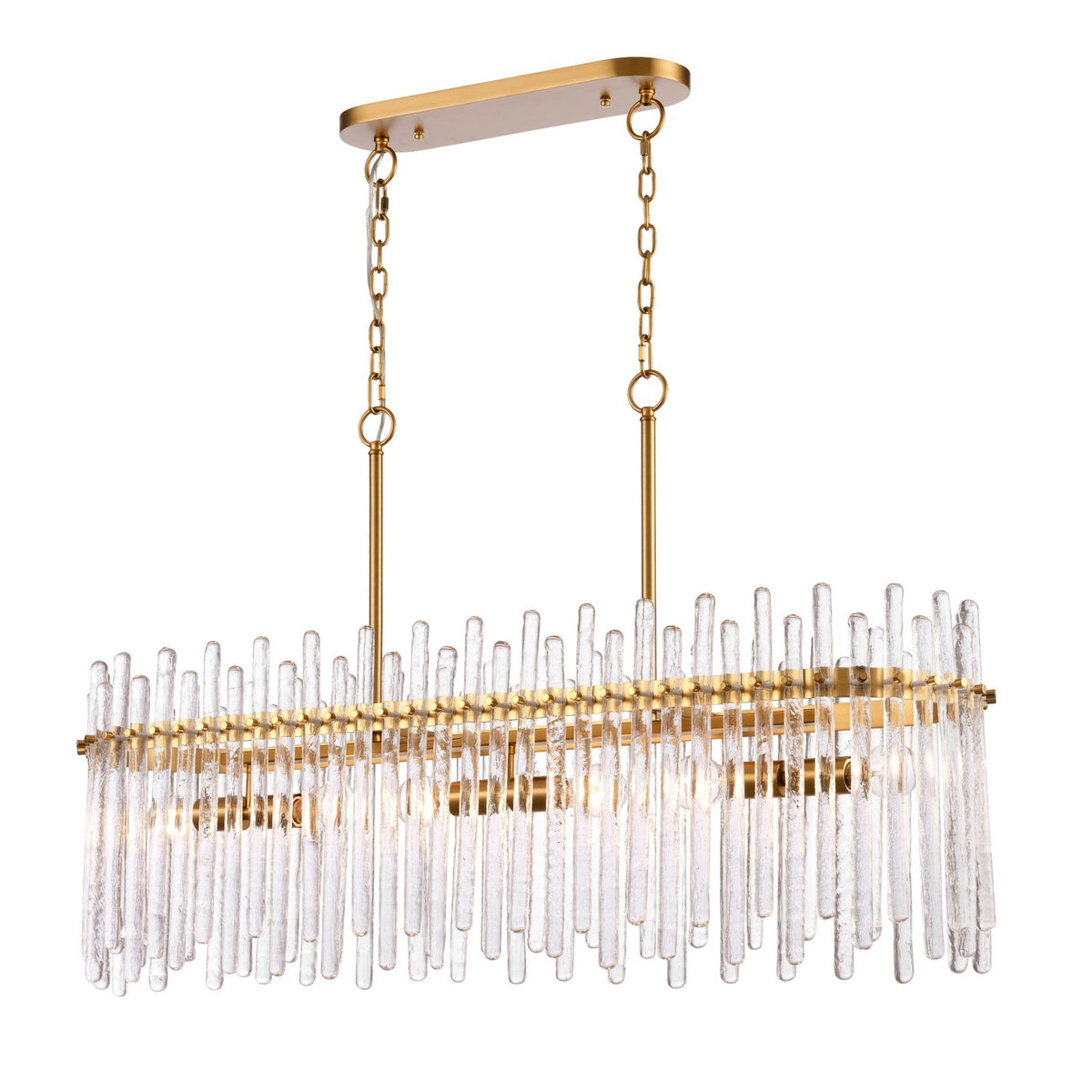 Arabela Lighting - 85099-6 - Six Light Linear Chandelier - Icicles - Satin Brass