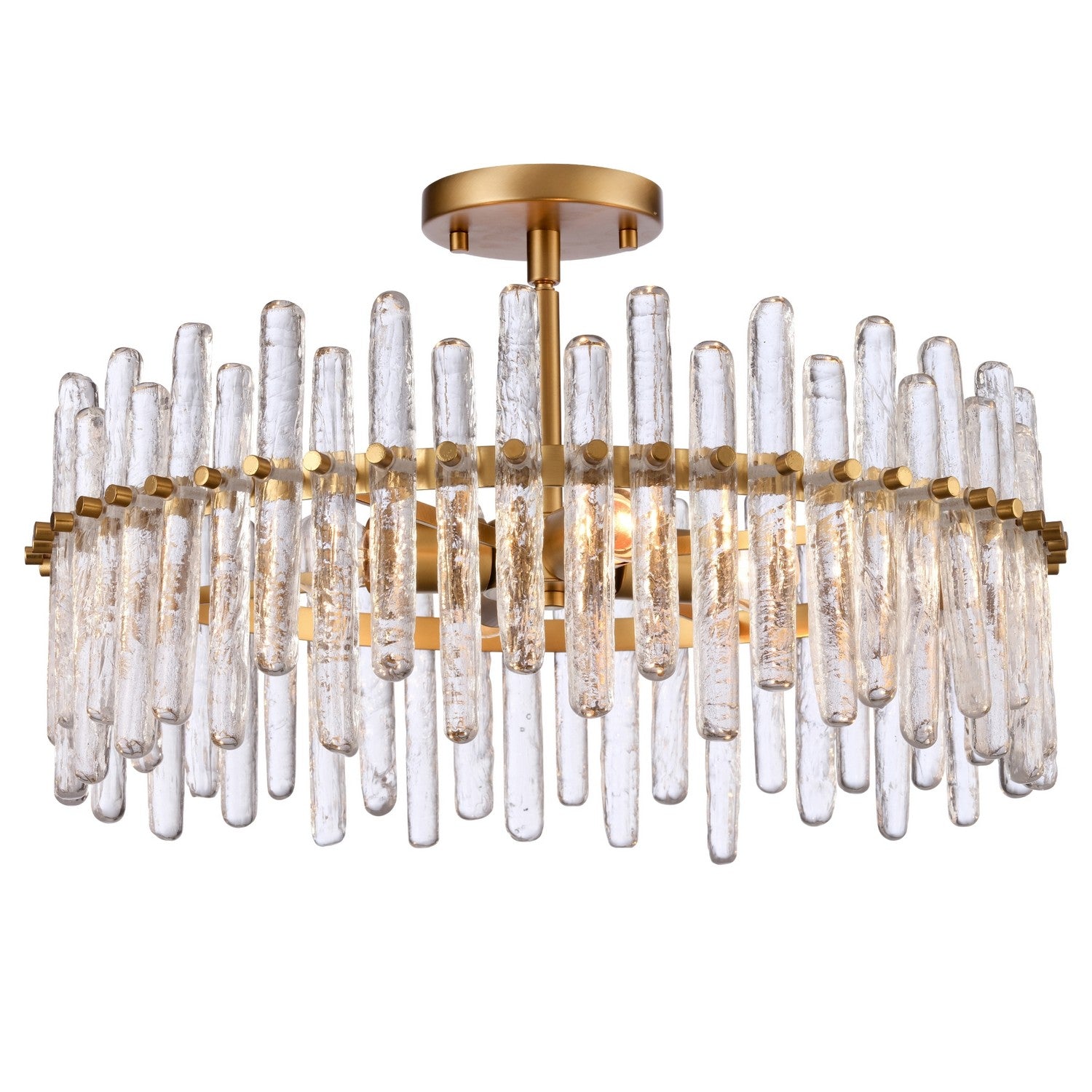 Arabela Lighting - 85109-4 - Four Light Semi Flush Mount - Icicles - Satin Brass